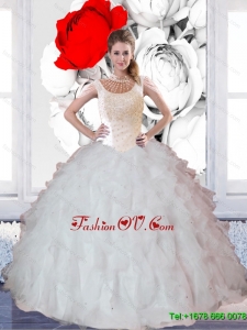 New Arrival Ball Gown Ruffles and Beaded Quinceanera Dresses for 2015 Fall