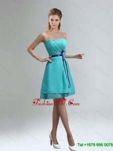 2015 Blue And Purple Sweetheart Dama Dresses with Ruches