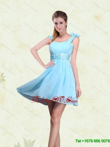 Luxurious A Line Straps Dama Dresses with Ruching and Bowknot