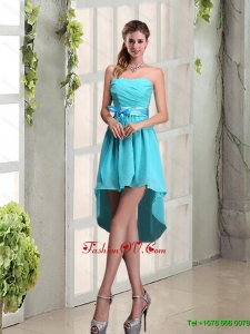 Top Seller Sweetheart A Line Dama Dress with Ruching and Belt