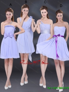 Elegant Chiffon Lace Up Dama Dress in Lavender