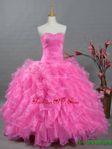 2015 Custom Made Quinceanera Dresses with Sweetheart in Organza