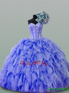2015 Custom Made Quinceanera Dresses with Beading and Ruffles