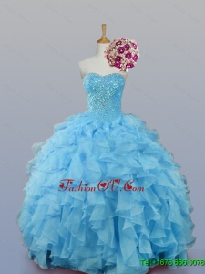 2015 Custom Made Sweetheart Quinceanera Dresses with Ruffles