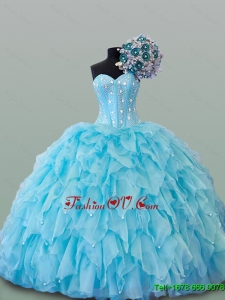 Custom Made Beading Sweetheart Quinceanera Dresses for 2015