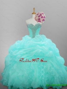 Custom Made Sweetheart Beaded Quinceanera Dresses with Ruffled Layers