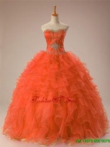 2015 New Style Sweetheart Beaded Quinceanera Dresses in Organza