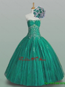 2015 Real Sample Strapless Quinceanera Dresses with Beading and Appliques