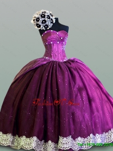 2015 Real Sample Sweetheart Quinceanera Dresses with Lace