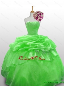 New Style Strapless Beading Quinceanera Dresses in Spring Green
