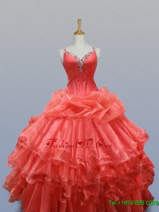 New Style Straps Quinceanera Dresses with Beading for 2015