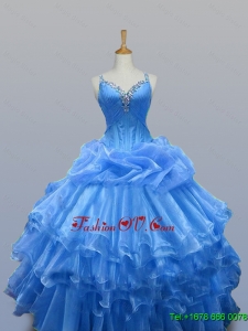 Real Sample Beaded Quinceanera Dresses with Ruffled Layers for 2015