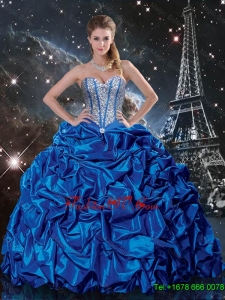 Luxurious Royal Blue Quinceanera Dresses with Beading and Pick Ups