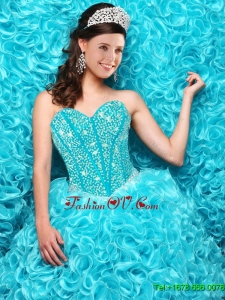Perfect Aqua Blue Quinceanera Dresses with Beading and Ruffles