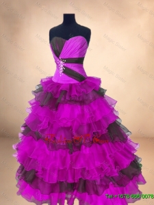 Perfect Ball Gown Floor Length Quinceanera Gowns in Multi Color for 2016