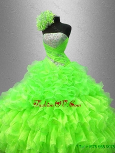 Best Selling Strapless Quinceanera Gowns in Spring Green for 2016