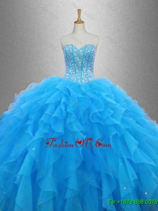 Latest Beaded Organza Quinceanera Dresses with Ruffles for 2016
