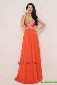 Perfect Pretty New Arrivals Brush Train Prom Dresses with High Slit and Beading