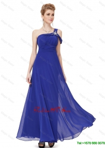 Beautiful Cheap Lovely Beaded One Shoulder Prom Dresses in Blue