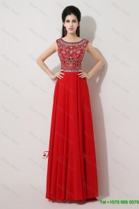 2016 Discount Best Selling Brush Train Beaded Prom Dresses with Bateau