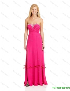 Pretty Empire Sweetheart Prom Dresses with Brush Train in Hot Pink