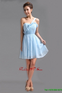 2016 Exquisite Latest Perfect One Shoulder Ruching Short Prom Gowns for Holiday
