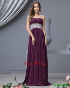 Beautiful Strapless Laced Prom Dresses with Brush Train