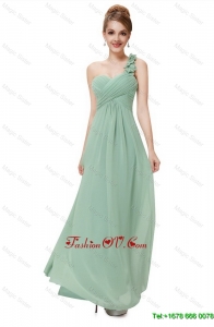 Elegant Vintage Classical One Shoulder Prom Dresses with Hand Made Flowers