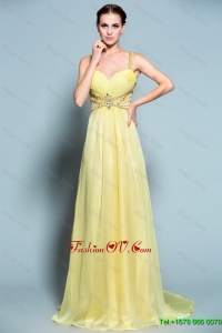 Classical Luxurious Vintage Popular Empire Straps Prom Dresses with Beading