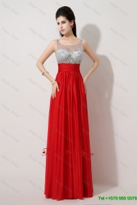 Fashionable Classical Luxurious Vintage Side Zipper Red Prom Dresses with Scoop