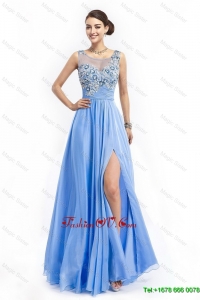 2016 Exquisite Latest Vintage Gorgeous Brush Train Prom Dresses with Appliques and High Slit