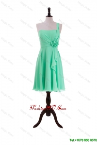 2016 Summer Apple Green Prom Dresses with Hand Made Flower and Ruffles