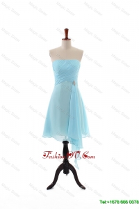 Cheap Empire Strapless Ruching Prom Dresses with Beading for Holiday