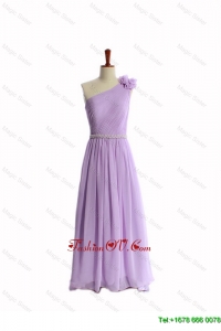 2016 Perfect Hand Made Flower and Belt Lilac Prom Dresses with Brush Train