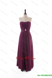 Custom Made Empire Strapless Ruching Prom Dresses with Beading