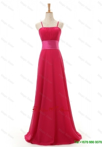 Most Modest Spaghetti Straps Long Red Prom Dress for 2016