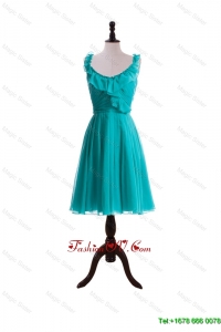 Vintage A Line Scoop Prom Dresses with Paillette in Turquoise