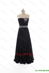 Vintage Empire Strapless Beaded Prom Dresses in Black