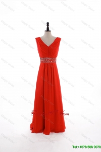 Vintage Empire V Neck Prom Dresses with Beading and Sequins