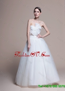 2016 Custom Made A Line Sweetheart Wedding Dresses with Ruching