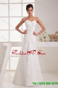 Remarkable Beading White Wedding Dress with Court Train for 2016