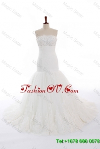 Wonderful Mermaid Court Train Beading and Lace Wedding Gowns