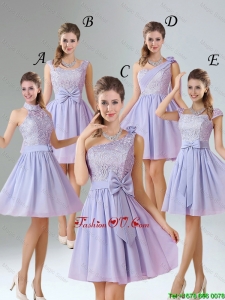 2016 Spring A Line Mini Length Bridesmaid Dresses in Lavender