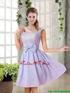 2015 Fall A Line Straps Lace prom Dresses in Lavender