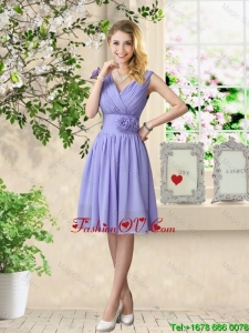 Elegant Hand Made Flowers prom Dresses with Short Sleeves