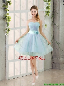 Custom Made A Line Strapless Bridesmaid Dresses with Ruching