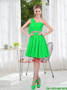 2016 Fall Short One Shoulder Beading Prom Dress