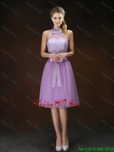 Popular Knee Length Prom Dresses with Halter Top