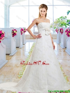 Informal A Line Laced 2016 Wedding Dresses with Lace Up