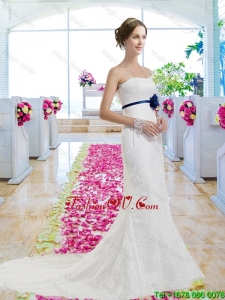 Pretty 2016 Column Laced Wedding Dresses with Lace